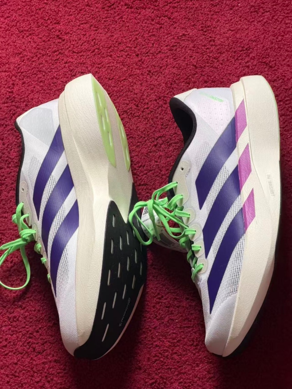 Adidas ADIZERO EVO SL Men’s Size 11 - White Collegiate Purple
